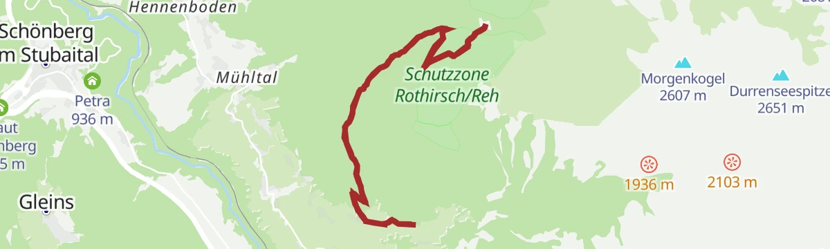 Route map: Profeglalm (Ellbögner Ochsenalm)
